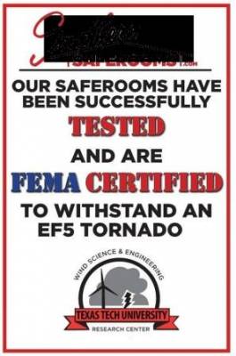 FEMA doesn’t “certify” safe rooms, storm shelters, or tornado shelters. Don’t believe everything you read on the internet